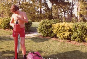 1976 cleaning golf balls recovered from the sinkholes on the Beacon Woods Golf Course