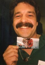 AWD Pat Rooney with his hand painted artwork from the Andrea Doria