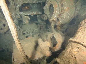U869 Work bench and vise on the port side if of the diesel motor room
