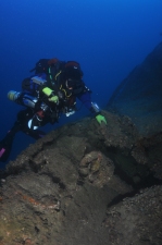 U 2513 unexploded hedge hog bomb in wreck